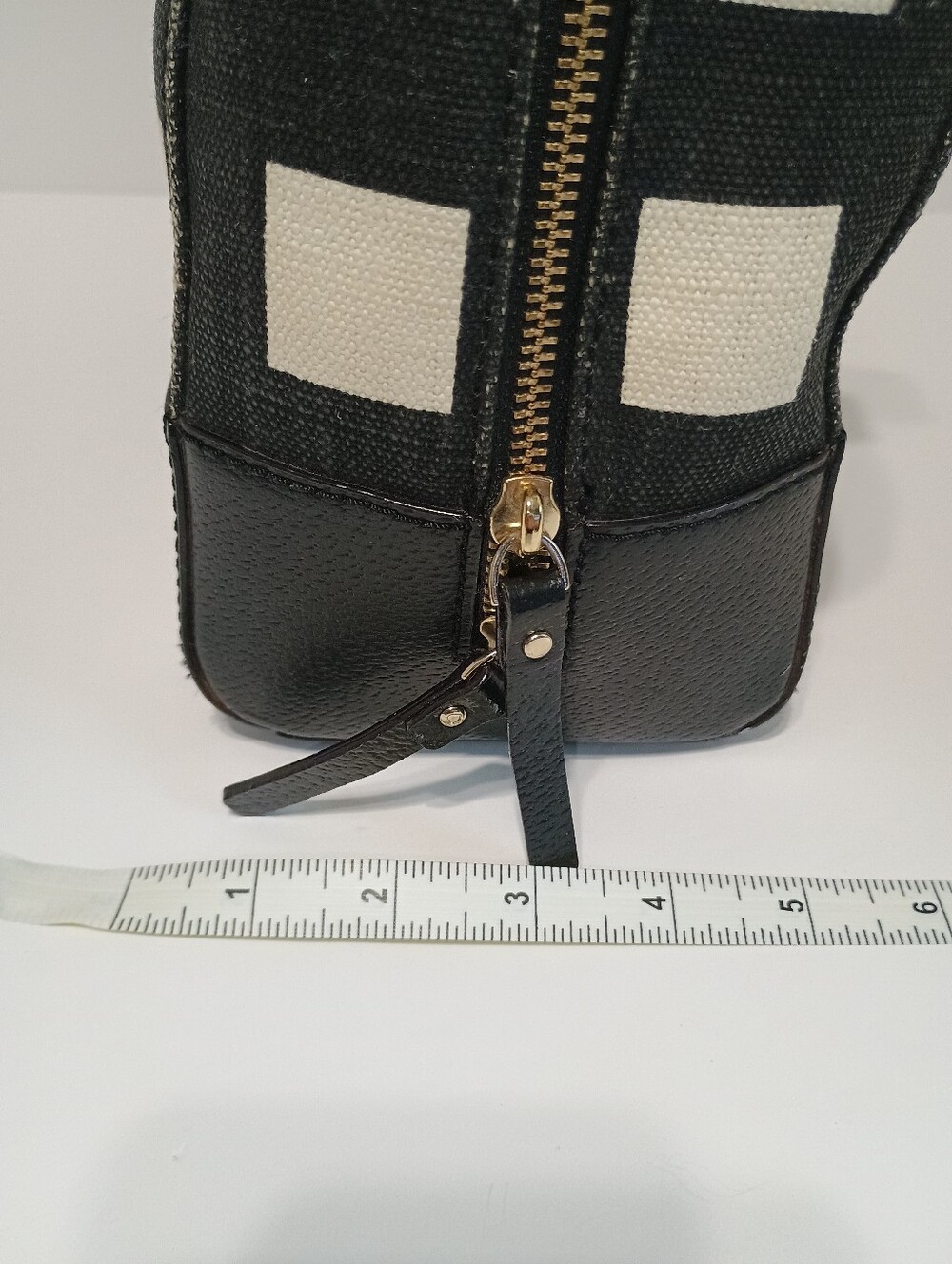 Kate Spade New York Black Cream Checkered Satchel Handbag Structured Purse - Picture 10 of 10